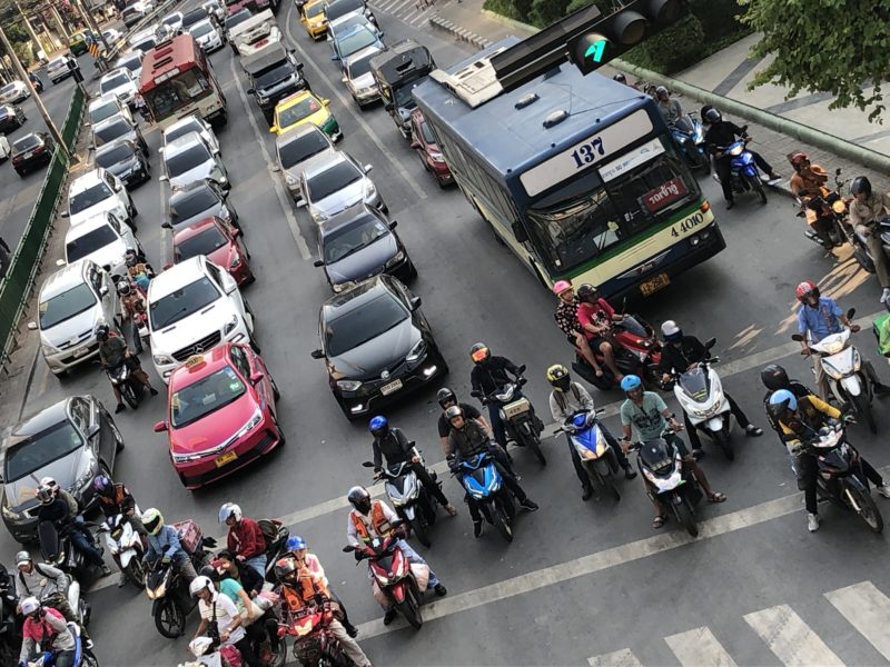 バンコク中心地の渋滞