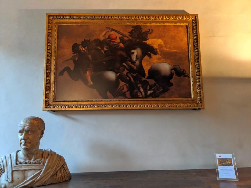 上階に展示されている「アンギアーリの戦い」のレプリカ