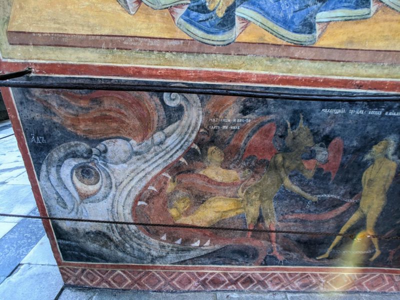 リラの僧院・聖母誕生教会のフレスコ画　地獄絵