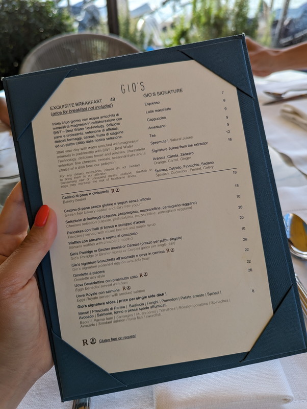 Gio's Restaurant & Terrace　朝食メニュー